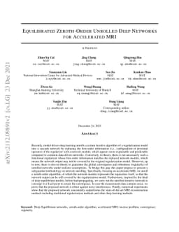 Equilibrated Zeroth-Order Unrolled Deep Networks for Accelerated MRI