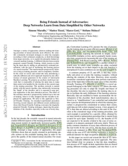 Being Friends Instead of Adversaries: Deep Networks Learn from Data
  Simplified by Other Networks