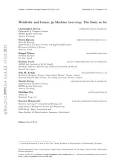 Weisfeiler and Leman go Machine Learning: The Story so far