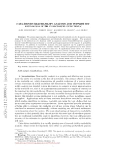 Data-Driven Reachability analysis and Support set Estimation with
  Christoffel Functions