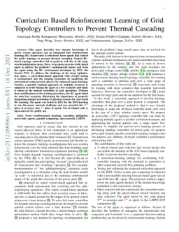 Curriculum Based Reinforcement Learning of Grid Topology Controllers to
  Prevent Thermal Cascading