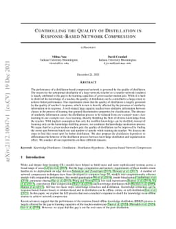 Controlling the Quality of Distillation in Response-Based Network
  Compression