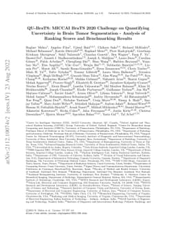 QU-BraTS: MICCAI BraTS 2020 Challenge on Quantifying Uncertainty in
  Brain Tumor Segmentation - Analysis of Ranking Scores and Benchmarking
  Results