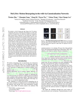 MoCaNet: Motion Retargeting in-the-wild via Canonicalization Networks
