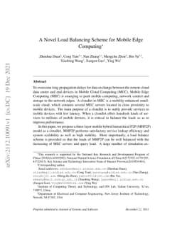 A Novel Load Balancing Scheme for Mobile Edge Computing