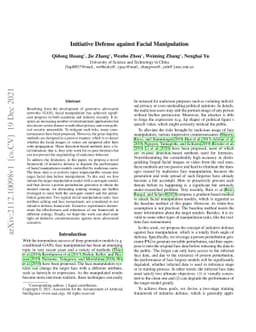 Initiative Defense against Facial Manipulation