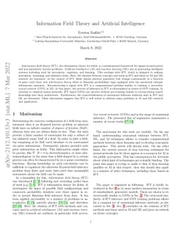 Information Field Theory and Artificial Intelligence