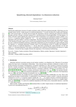 Quantifying directed dependence via dimension reduction
