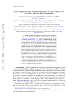 Edge differentially private estimation in the $β$-model via
  jittering and method of moments