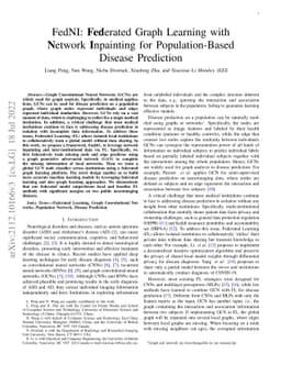 FedNI: Federated Graph Learning with Network Inpainting for
  Population-Based Disease Prediction