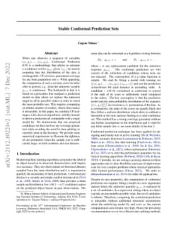Stable Conformal Prediction Sets