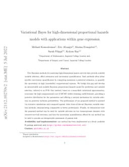Variational Bayes for high-dimensional proportional hazards models with
  applications within gene expression