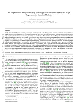 A Comprehensive Analytical Survey on Unsupervised and Semi-Supervised
  Graph Representation Learning Methods