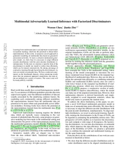 Multimodal Adversarially Learned Inference with Factorized
  Discriminators