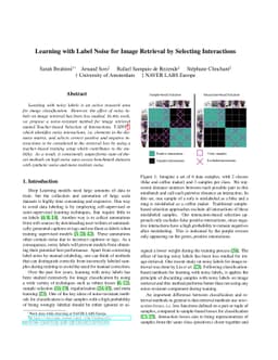 Learning with Label Noise for Image Retrieval by Selecting Interactions