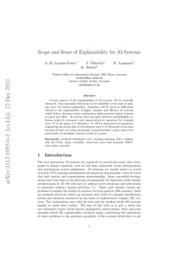 Scope and Sense of Explainability for AI-Systems