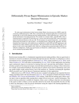 Differentially Private Regret Minimization in Episodic Markov Decision
  Processes