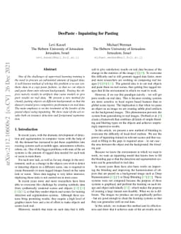 DeePaste -- Inpainting for Pasting