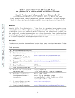 Latte: Cross-framework Python Package for Evaluation of Latent-Based
  Generative Models