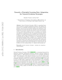 Towards a Principled Learning Rate Adaptation for Natural Evolution
  Strategies