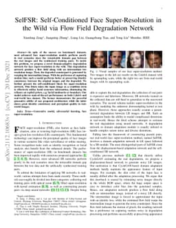 SelFSR: Self-Conditioned Face Super-Resolution in the Wild via Flow
  Field Degradation Network