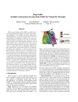 Mega-NeRF: Scalable Construction of Large-Scale NeRFs for Virtual
  Fly-Throughs
