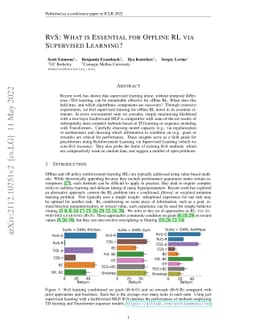 RvS: What is Essential for Offline RL via Supervised Learning?