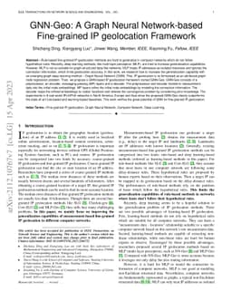 GNN-Geo: A Graph Neural Network-based Fine-grained IP geolocation
  Framework