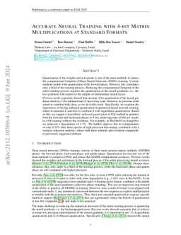 Accurate Neural Training with 4-bit Matrix Multiplications at Standard
  Formats