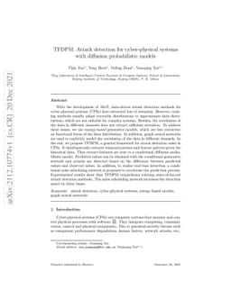 TFDPM: Attack detection for cyber-physical systems with diffusion
  probabilistic models