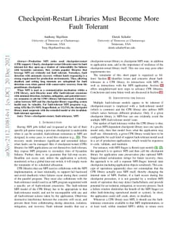 Checkpoint-Restart Libraries Must Become More Fault Tolerant