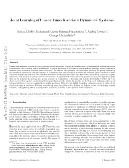 Joint Learning of Linear Time-Invariant Dynamical Systems