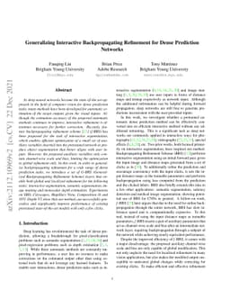 Generalizing Interactive Backpropagating Refinement for Dense Prediction