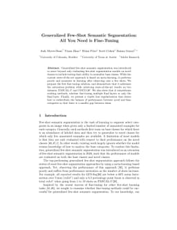 Generalized Few-Shot Semantic Segmentation: All You Need is Fine-Tuning