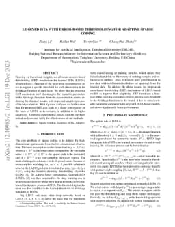 Learned ISTA with Error-based Thresholding for Adaptive Sparse Coding