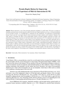 Pseudo-Haptic Button for Improving User Experience of Mid-Air
  Interaction in VR