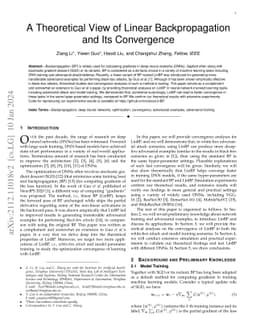 A Theoretical View of Linear Backpropagation and Its Convergence