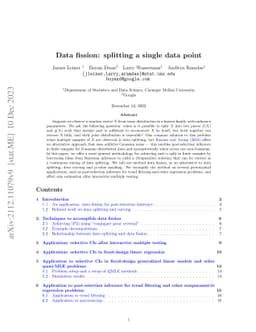 Data fission: splitting a single data point