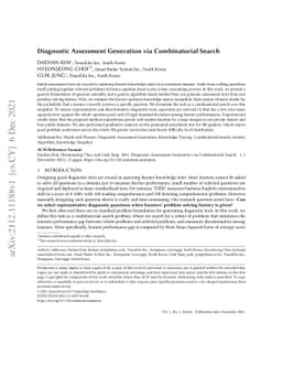 Diagnostic Assessment Generation via Combinatorial Search