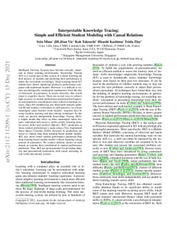 Interpretable Knowledge Tracing: Simple and Efficient Student Modeling
  with Causal Relations