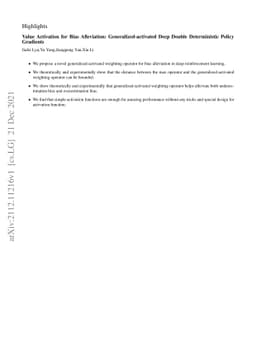 Value Activation for Bias Alleviation: Generalized-activated Deep Double
  Deterministic Policy Gradients