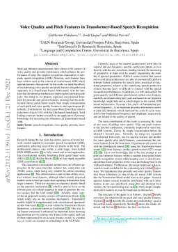 Voice Quality and Pitch Features in Transformer-Based Speech Recognition