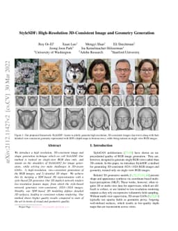 StyleSDF: High-Resolution 3D-Consistent Image and Geometry Generation