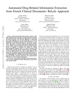 Automated Drug-Related Information Extraction from French Clinical
  Documents: ReLyfe Approach