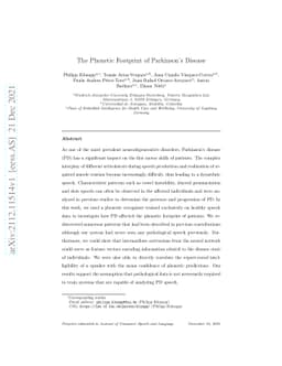 The Phonetic Footprint of Parkinson's Disease