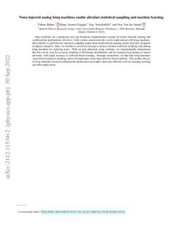 Noise-injected analog Ising machines enable ultrafast statistical
  sampling and machine learning