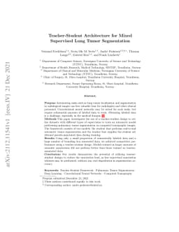 Teacher-Student Architecture for Mixed Supervised Lung Tumor
  Segmentation