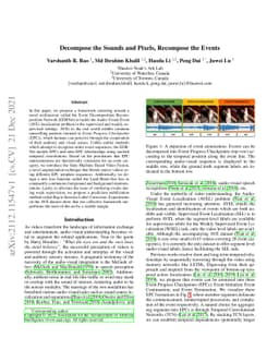 Decompose the Sounds and Pixels, Recompose the Events