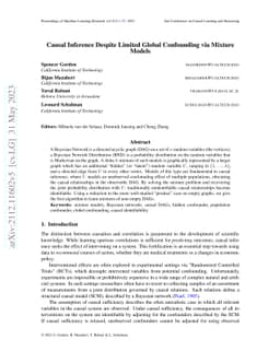 Causal Inference Despite Limited Global Confounding via Mixture Models