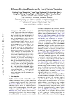 Diformer: Directional Transformer for Neural Machine Translation
